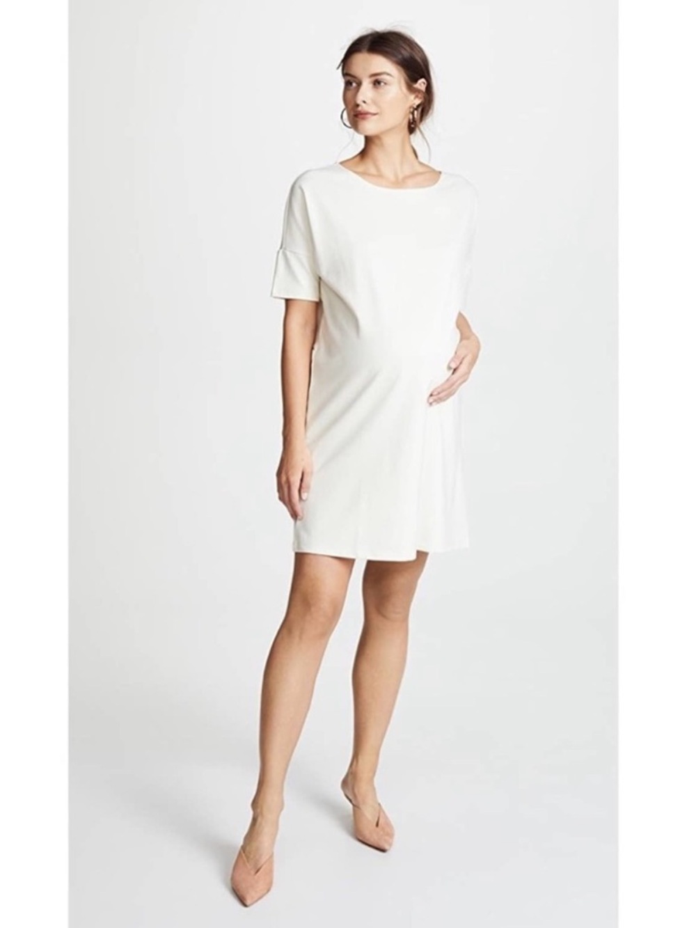 HATCH x J. Crew Short Sleeve Dress White Size 1 Small Medium NWT